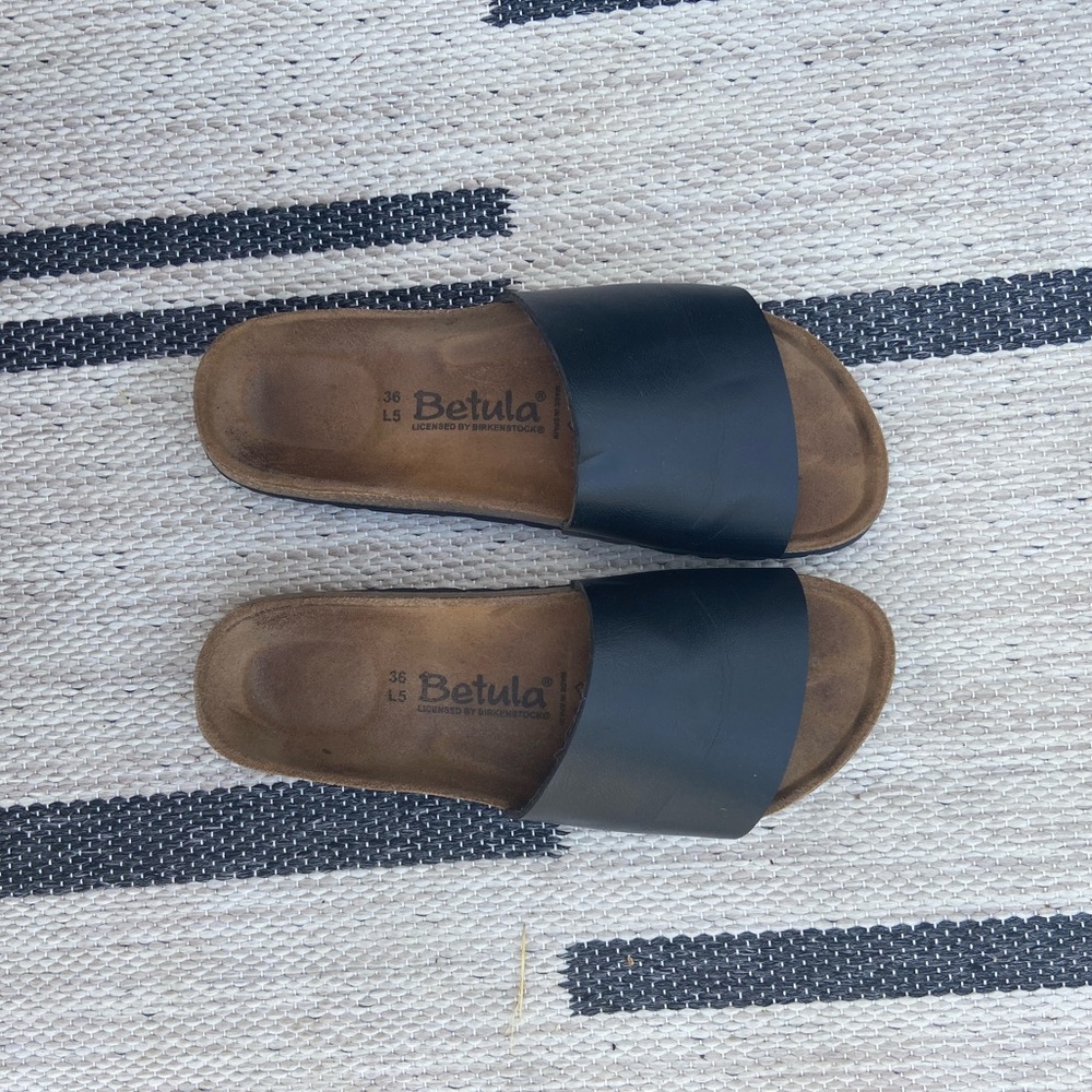 Betula by Birkenstock - slip on black sandals